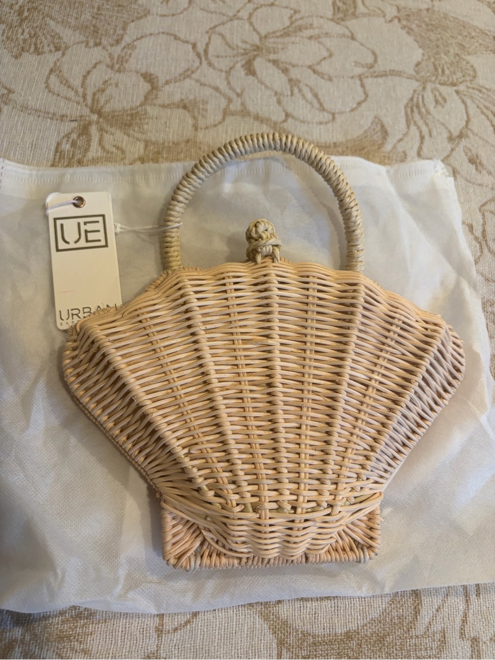Urban Expressions Cream Wicker Shell Mini Bag